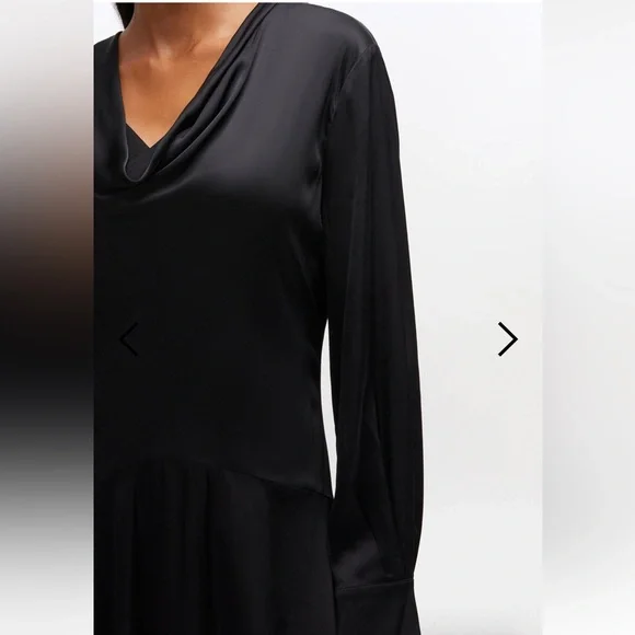 Ganni Black Scarf Dress - Picture 3 of 4